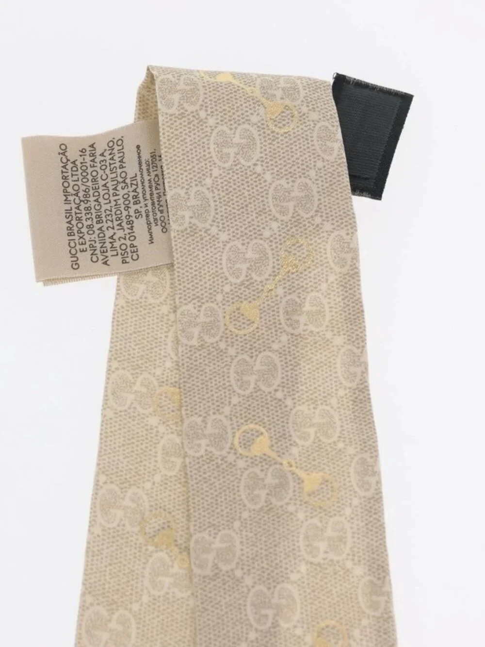 GUCCI Scarf Silk Old GUCCI Beige Pink 663719 Auth 148546M